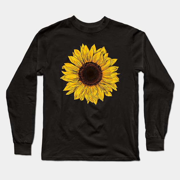 Sunflower Long Sleeve T-Shirt by AllWellia